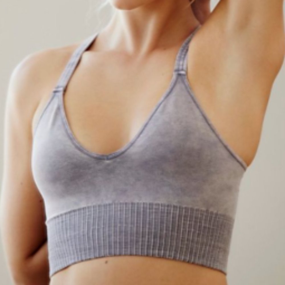 Free People Good Karma Crop Top Faded Grape NWT Size X-Small/Small